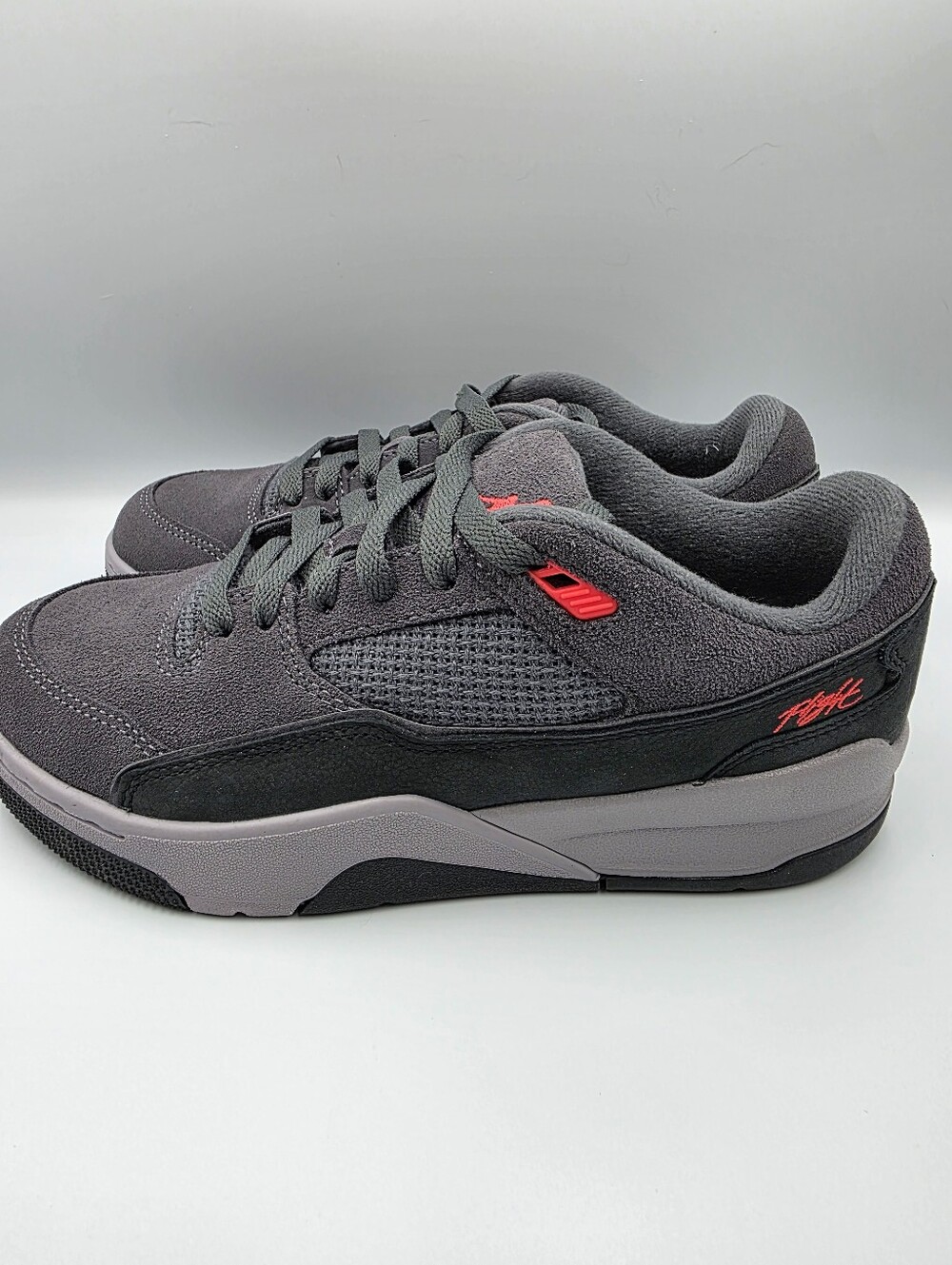 Jordan Flight Court (GS) Sneakers — Charcoal/Red-Size 6.5Y-Box Has No Lid